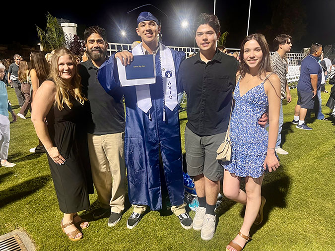 From left to right: wife Mary Chavez, Gabriel Chavez, son Adam Chavez, son Eric Chavez and daughter Dana Chavez