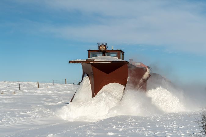 Train snow plow.