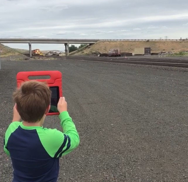 Alexander during his very first railfanning experience 